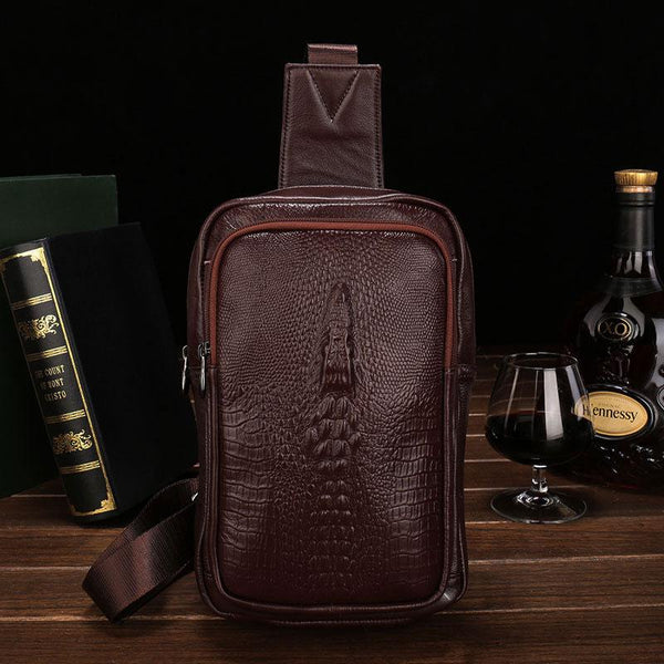 Cool Leather Mens Sling Bag Sling Shoulder Bag Sling Backpacks Chest Bag for men - imessengerbags