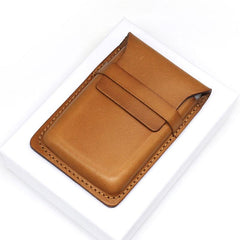 Badass Leather Mens Card Wallet Front Pocket Wallets Small Slim Wallet Change Wallet for Men - imessengerbags