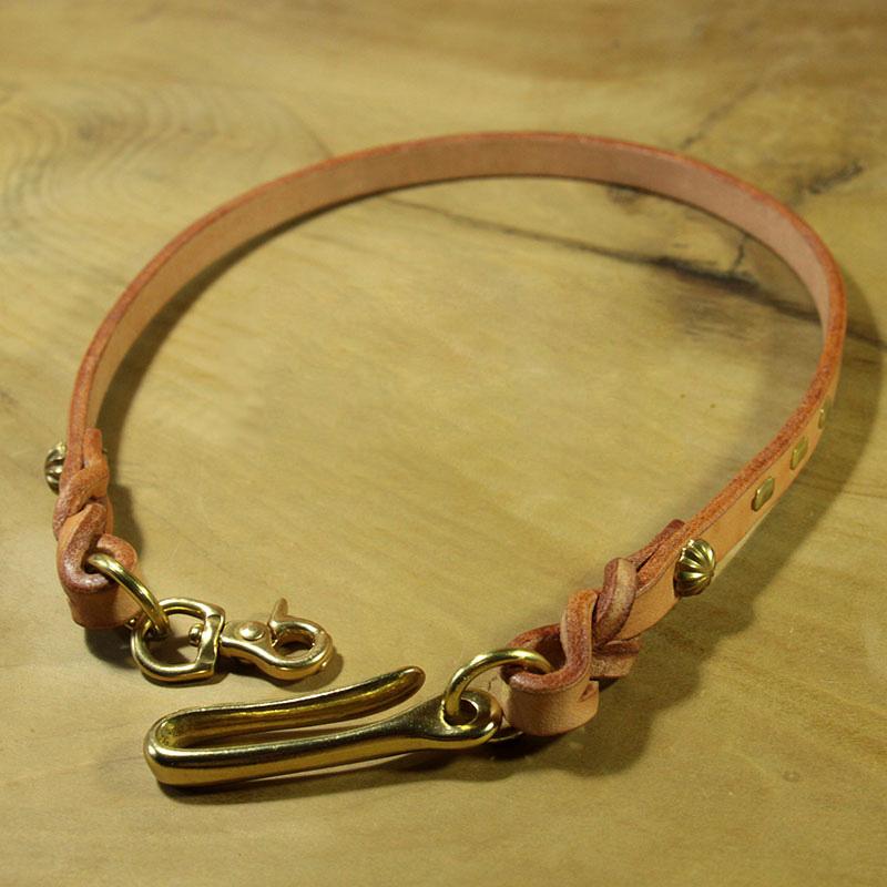 Cool Men's Handmade Leather Brass Retro Pants Black Chain Biker Wallet Chains For Men - imessengerbags