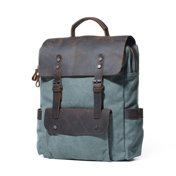 Cool Gray Canvas Travel Backpack Mens Canvas Backpack Canvas School Bag for Men - imessengerbags