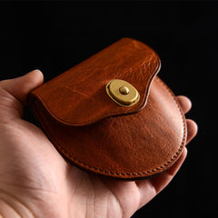 Cool Black Leather Mens Small Coin Wallet Change Wallet Brown Coin Earphones Cases For Men - imessengerbags