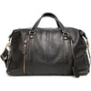 Black Leather Mens Casual Large Travel Bag Shoulder Weekender Bag Duffle Bag For Men