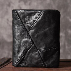 Handmade Mens Cool billfold Leather Wallet Men Small Slim Wallets Bifold for Men - imessengerbags