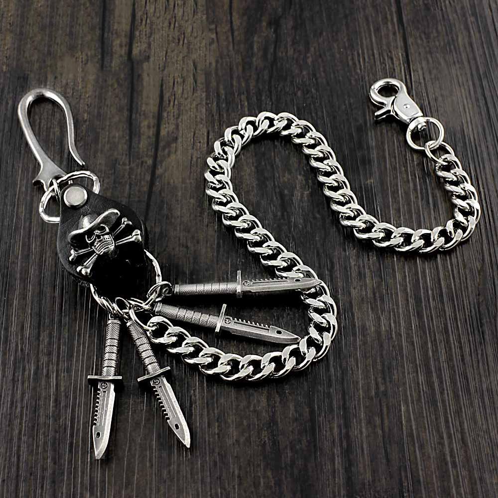 Badass Skull Ghost Mens STAINLESS STEEL Pants Chain Wallet Chain Biker wallet Chain For Men - imessengerbags