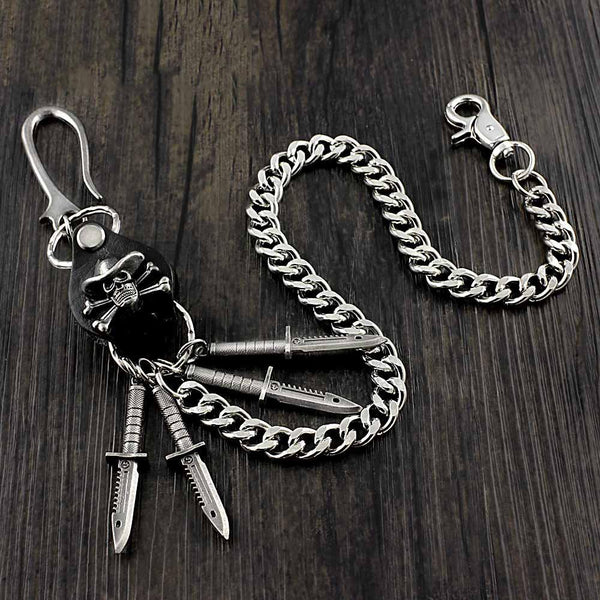 Badass Skull Ghost Mens STAINLESS STEEL Pants Chain Wallet Chain Biker wallet Chain For Men - imessengerbags