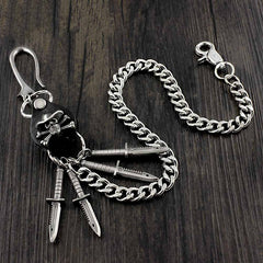 Badass Skull Ghost Mens STAINLESS STEEL Pants Chain Wallet Chain Biker wallet Chain For Men - imessengerbags