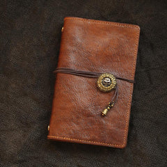 Vintage Handmade Leather Journal Notepad Brown Notebook For Men - imessengerbags