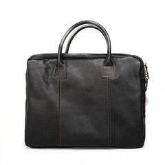Vintage Brown Mens Leather Briefcase Work Handbag Black 14'' Computer Briefcases For Men - imessengerbags