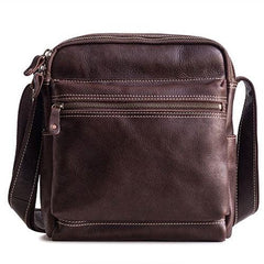 Genuine Leather Mens Cool Messenger Bag Square Bag Chest Bag Bike Bag Cycling Bag for men - imessengerbags