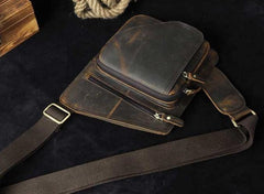 Leather Mens Chest Bag Sling Bag Sling Shoulder Bag Sling Backpacksfor men - imessengerbags