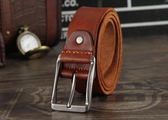 Genuine Leather Punk Rock Biker Trucker Mens Belt Men Black Coffee Belt for Men - imessengerbags