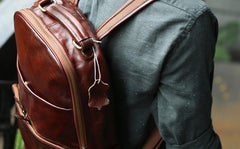 Vintage Leather Mens Backpack Travel Backpack School Backpacks for men