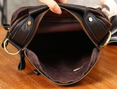 Cool Coffee Small Leather Mens Side Bag Messenger Bag Shoulder Bag for Men