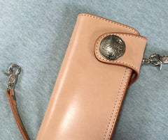Handmade Leather Biker Wallet Mens Cool Chain Wallet Trucker Wallet with Chain