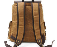 The back of Waxed Canvas Laptop Backpack 