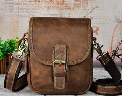 Cool Mens Leather Side Bag Belt Pouch Holster Belt Case Waist Pouch for Men