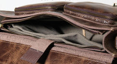 Genuine Leather Mens Cool Messenger Bag Briefcase Work Bag Laptop Bag for men