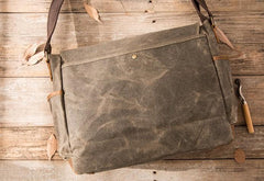 Waxed Canvas Messenger Bags for men Vintage Shoulder Bag for men