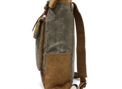Waxed Canvas Mens Travel Backpacks Canvas School Backpacks Laptop Backpack for Men - imessengerbags