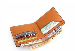 Leather Mens Small Wallet Slim Wallet Front Pocket Wallet Card Wallet for Men