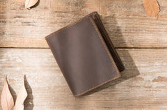 Cool Leather Vintage Mens Slim Small Wallets Zipper billfold Wallets for Men - imessengerbags