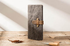 Cool Canvas Leather Mens Long Wallet Long Wallet for Men - imessengerbags