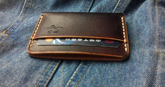 Handmade Leather Mens Slim Front Pocket Wallets Leather Card Wallet for Men - imessengerbags