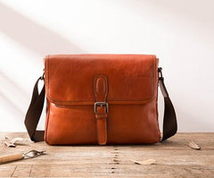 Cool Leather Mens Small Messenger Bags Shoulder Bags for Men