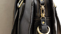 Vintage Black Leather Mens Briefcases Work Bag Laptop Bag Business Bag for Men - imessengerbags