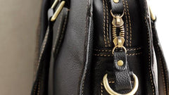 Vintage Black Leather Mens Briefcases Work Bag Laptop Bag Business Bag for Men