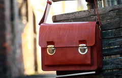 Handmade Vintage Coffee Leather Mens Camera Shoulder Bags Camera Messenger Bag for Men - imessengerbags