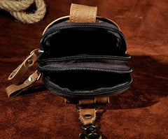 Mens Small Leather Holster Belt Case Belt Pouch Cell Phone Waist Pouch for Men - imessengerbags