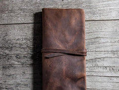 Vintage Leather Long Wallets for men Bifold Men Long Wallet - imessengerbags