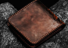 Handmade Leather Indian Chief Tooled Mens billfold Wallet Cool Leather Wallet Slim Wallet for Men - imessengerbags