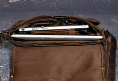 Brown Leather Mens SIDE BAG COURIER BAG Messenger Bag Shoulder Bag for Men
