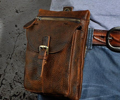 Cool Mens Leather Side Bag Belt Pouch Holster Belt Case Pack Waist Pouch for Men