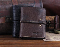 Genuine Leather Mens Cool Slim Long billfold Leather Wallet Men Small Wallets Bifold for Men - imessengerbags