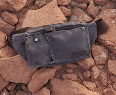 Canvas Mens Fanny Pack Canvas Waist Bag Small Canvas Chest Bag for Men - imessengerbags