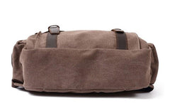 Mens Canvas Leather Backpack Canvas Travel Backpack Canvas School Backpacks for Men