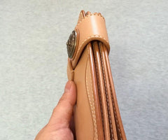 Handmade Leather Biker Wallet Mens Cool Chain Wallet Trucker Wallet with Chain