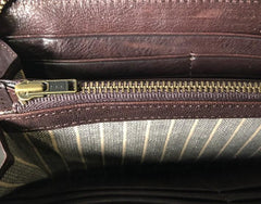 Genuine Leather Mens Cool Long Leather Phone Wallet Zipper Clutch Wallet for Men - imessengerbags