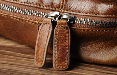 Genuine Leather Mens Cool Backpack Sling Bag Large Black Travel Bag Hiking Bag for men - imessengerbags