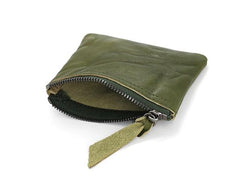 Leather Mens Zipper Front Pocket Wallet Small Wallet Card Wallet Change Wallet for Men