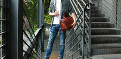 Vintage Leather Cool Mens Handbag Shoulder Bag Travel Bag for men