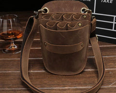 Cool Leather Mens Hairstylist Tool case barber pouch scissors case Belt Pouch