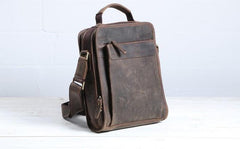 Cool Coffee Vintage Leather Mens Messenger Bags Shoulder Bag for Men
