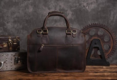 Handmade Leather Mens Cool Messenger Bag Briefcase Work Bag Business Bag for men