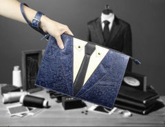 Handmade Leather Floral Tooled Mens Clutch Cool Slim Wallet Zipper Clutch Wristlet Wallet for Men - imessengerbags