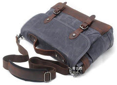 Mens Waxed Canvas Leather Messenger Bag Camera Side Bag Courier Bag for Men