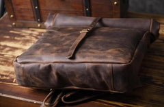 Handmade Leather Mens Cool Backpack Sling Bag Large Black Travel Bag Hiking Bag for men - imessengerbags